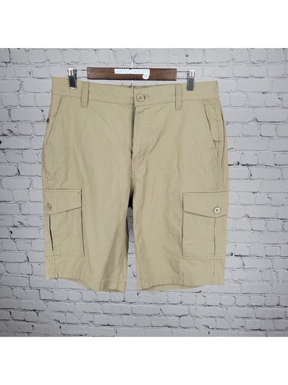 LRG Lifted Research Group Tan 100% Cotton Cargo Pockets Shorts 32